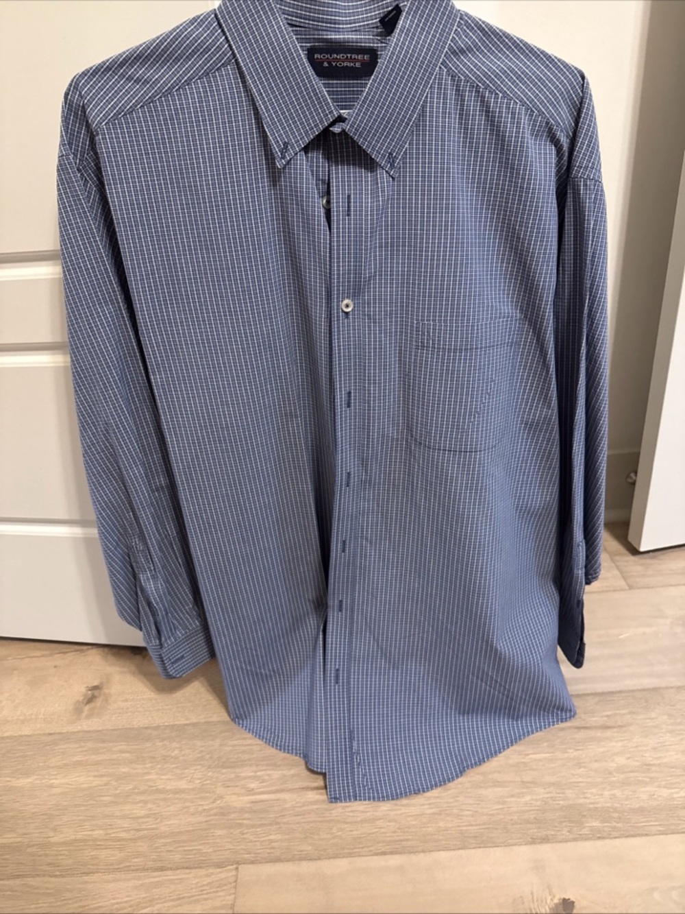 LN Roundtree & Yorke Men’s Dress Shirt Button Down Blue 2XB Big & Tall